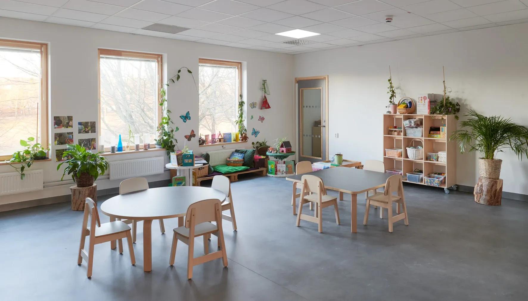 Innemiljö Ekens förskola byggd i partnering